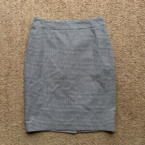 Talbots Skirt Womens Petite 0 Pencil Straight Back Zip No Pockets Blue Checks